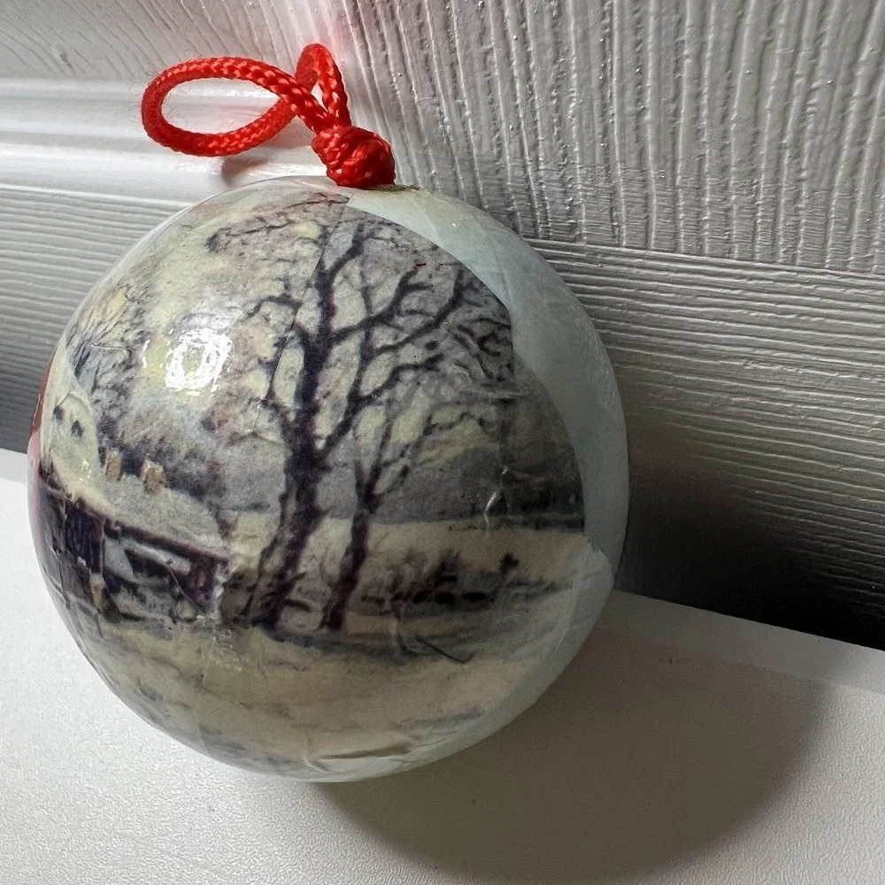 Vtg‎ Christmas Ornament winter scene